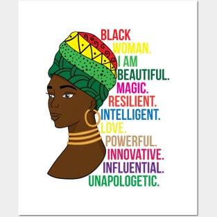 Black Queen Melanin Pride Black Girl Magic Gift Posters and Art